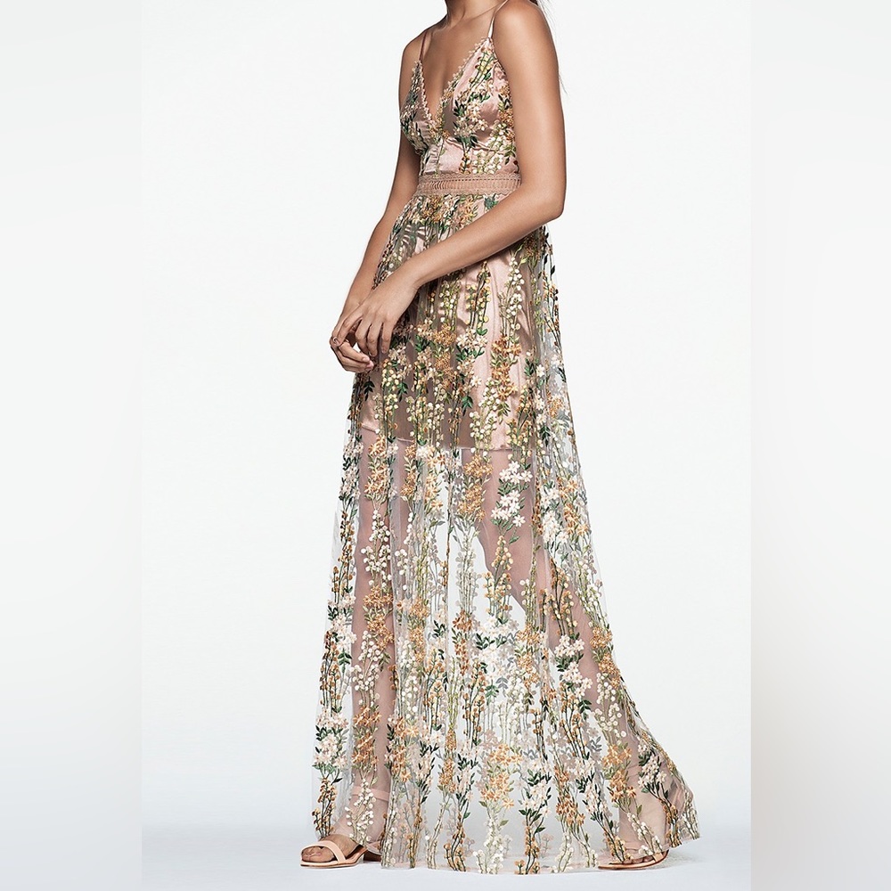 Aqua x Maddie & Tae Embroidered Maxi Dress, size M, NWT